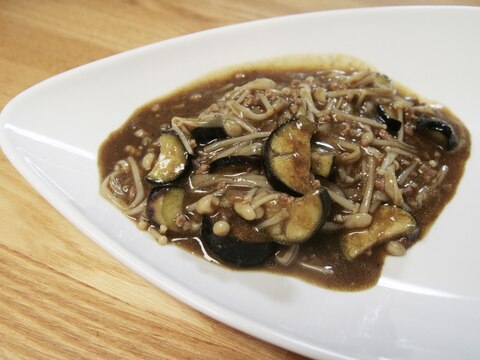 残りカレーで！とろ〜りナスとえのきのサッと煮